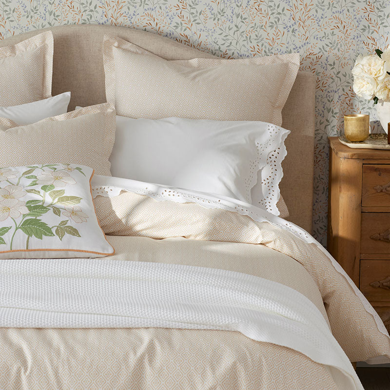 Clemencia Classic Cool Cotton Percale Sham - Geo Peach Blossom, King