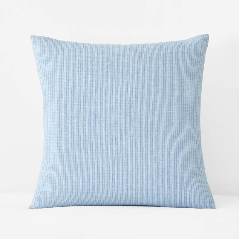Yarn-Dyed Pencil Stripe Quilted Sham - Blue, Euro