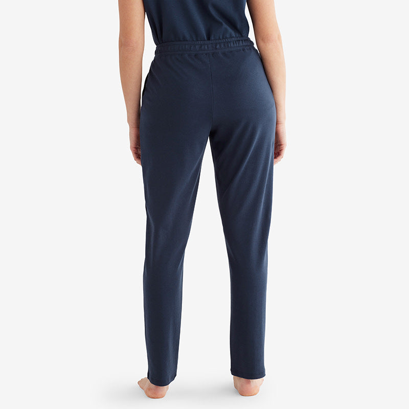 Pima Cotton Tapered Pants - Navy, M