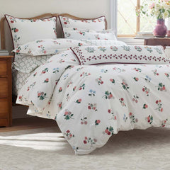 Ditsy Dahlia Classic Cool Cotton Percale Comforter - Cream Multi, Twin/Twin XL