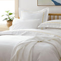 Scallop Embroidered Premium Cool Egyptian Percale Duvet Cover - Yellow, King/Cal King