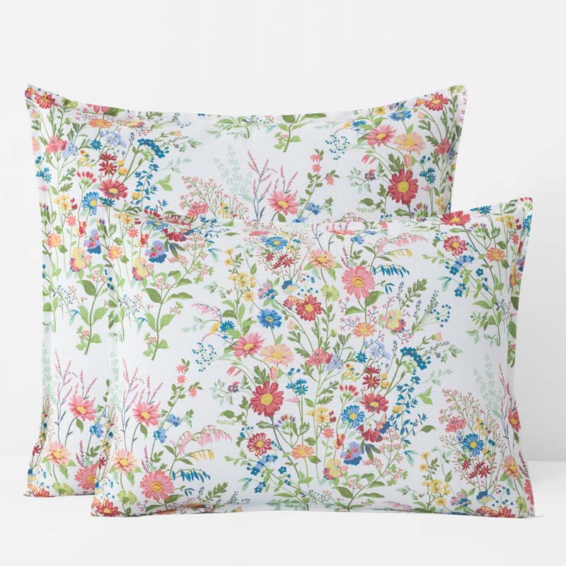 Springtime Bouquets Sham - White, Standard