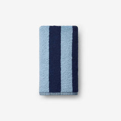 Reversible Stripe Turkish Cotton Hand Towel - Dark Navy