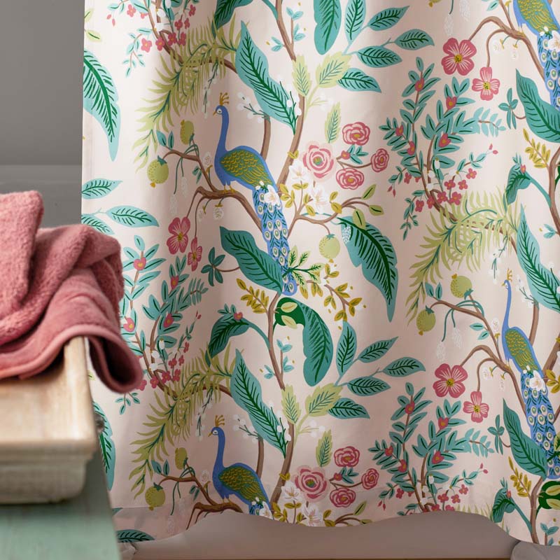 Peacock Classic Smooth Sateen Shower Curtain - Blush