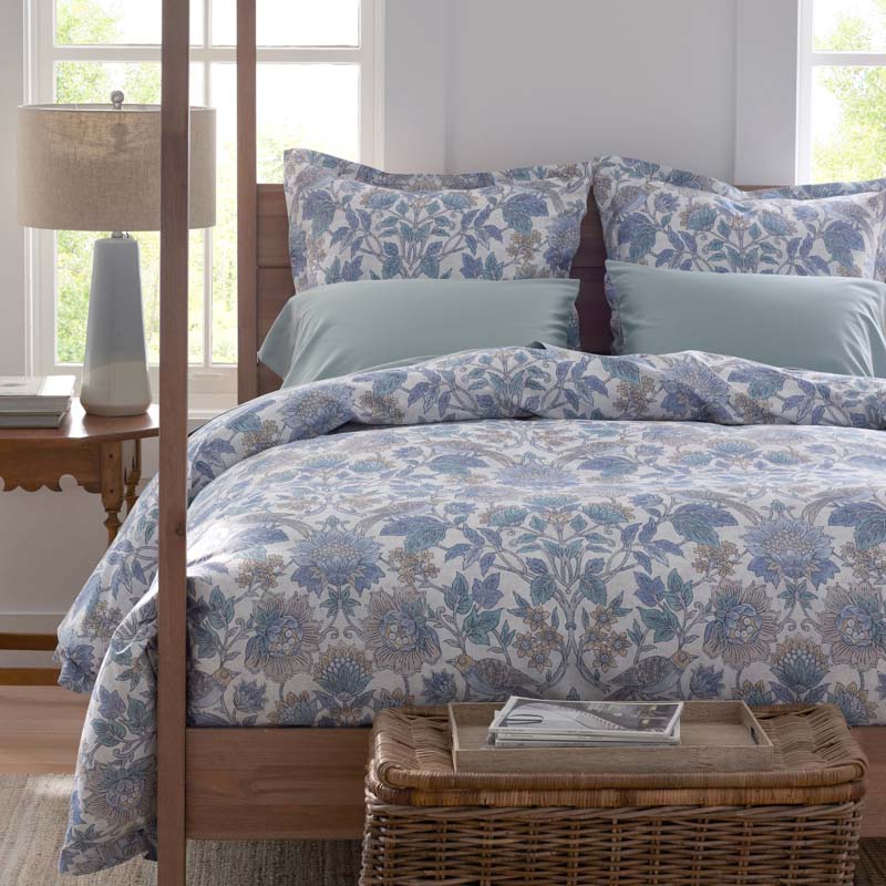 Garden Song Premium Smooth Sateen Bed Sheet Set - Mint Green, Full