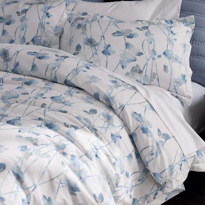 Garden Leaf Premium Smooth Wrinkle-Free Sateen Sham - Blue Multi, Standard