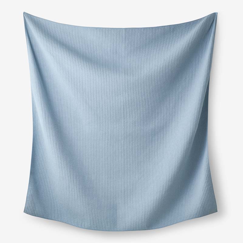 Fara Textured Kantha Quilt - Blue, King/Cal. King