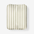 Tailored Stripes and Plaids Classic Cool Cotton Percale Fitted Bed Sheet - Narrow Stripe Moss Green, Queen
