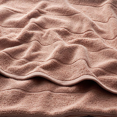 Textured Stripe Bath Sheet - Dusted Clay