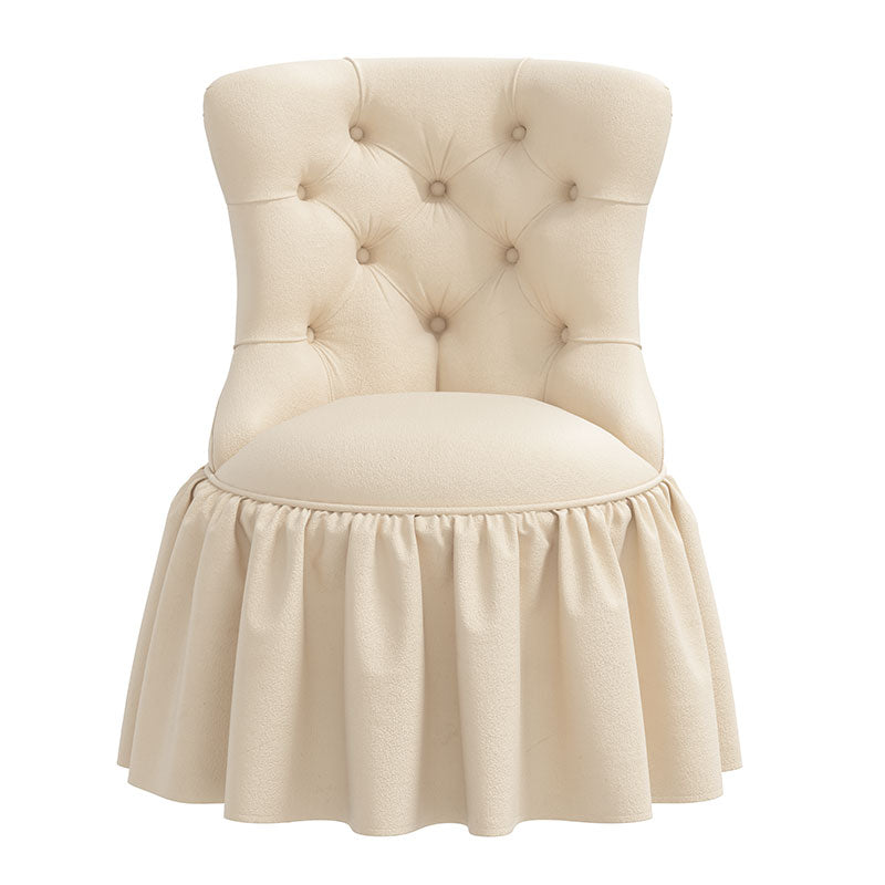 Velvet Ruffle Chair - Pearl