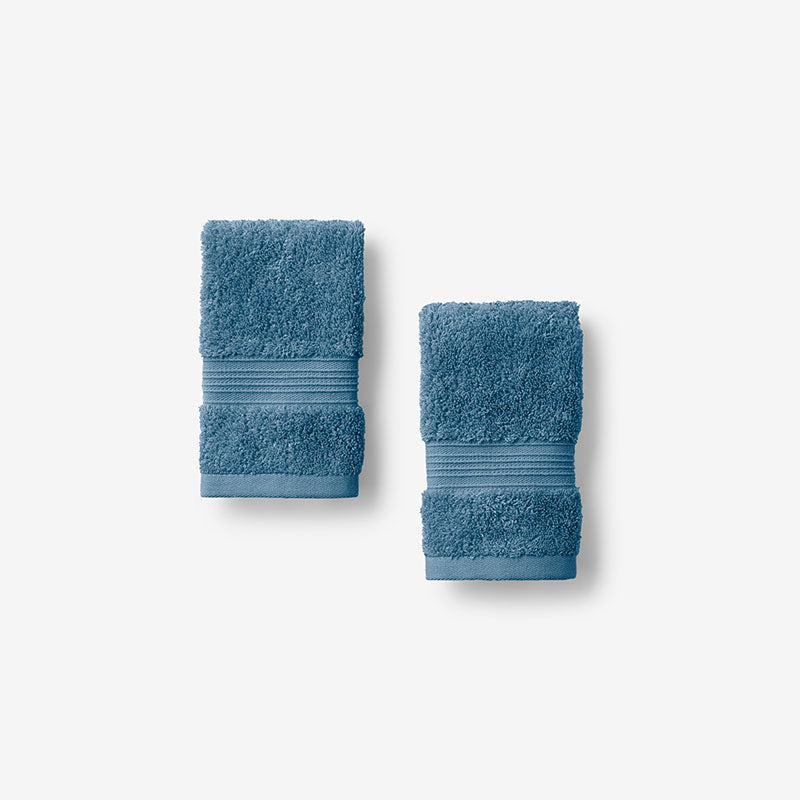Regal Egyptian Cotton Washcloths, Set of 2 - Ocean Blue