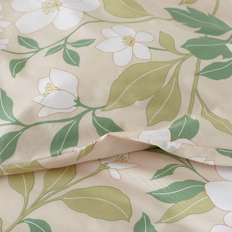 Clemencia Classic Cool Cotton Percale Sham - Floral Peach Blossom, King