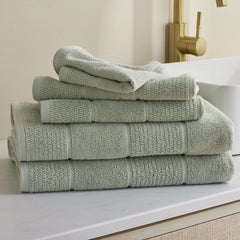 Textured Stripe Bath Sheet - Green Mist
