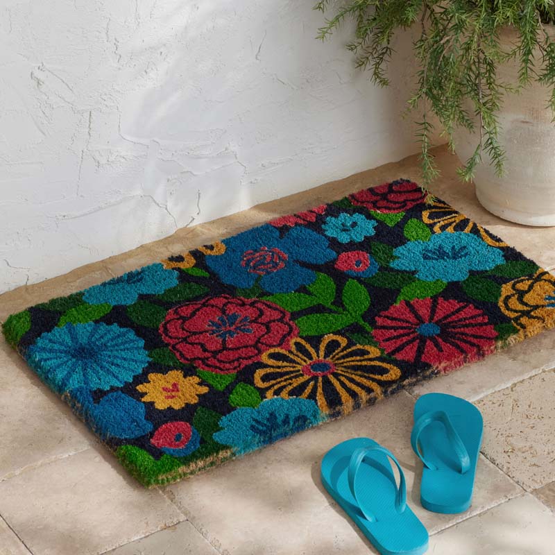 Summer Novelty Coir Doormat - Flower Garden, 18 in. x 30 in.