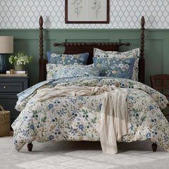 Strawberry Fields Classic Cool Cotton Percale Duvet Cover - Beige, Full/Queen