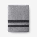Mirage Aegean Cotton Reversible Stripe Bath Towel - Slate Gray