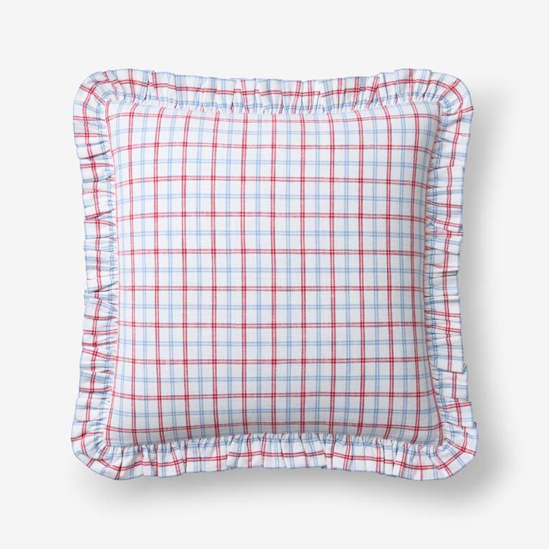 Classic Plaids Yarn-Dyed Cotton Decorative Square Pillow Cover - Graph Plaid