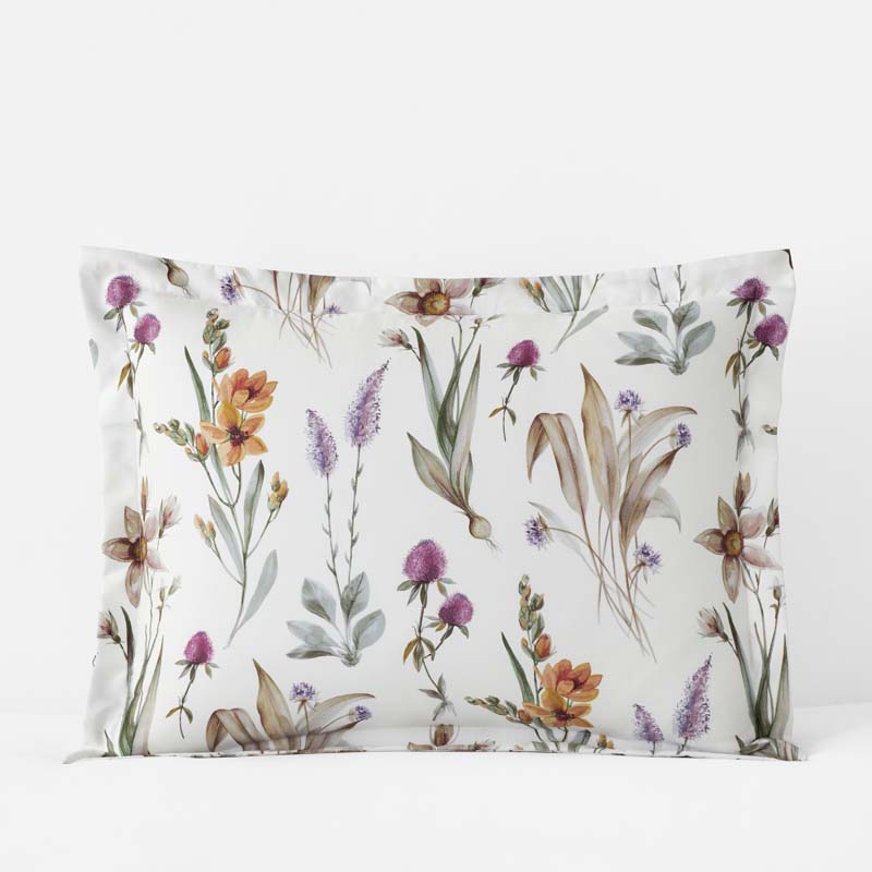 Stem Florals Premium Smooth Wrinkle-Free Sateen Sham - Ivory Multi, Standard