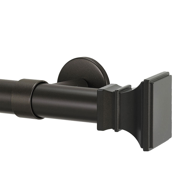 Flared Square Finial and 1" diameter Rod Set - Oil Rubbed Bronze, 72"