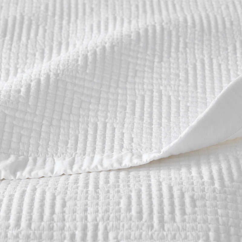 Premium Smooth Cotton Sateen Solid Quilted Sham - White, Standard