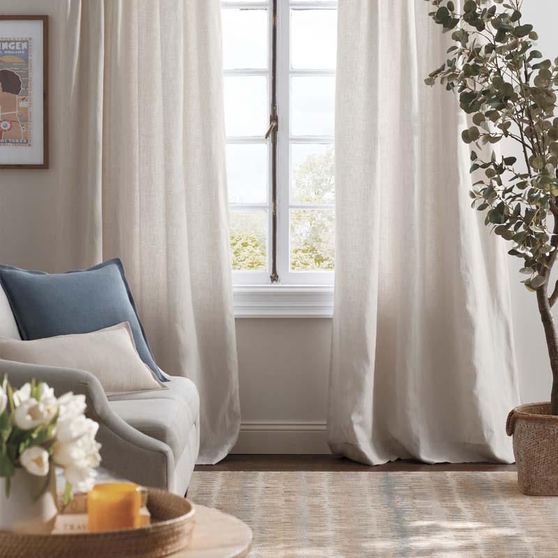 Linen Decorative Square Pillow Cover - Sand,  24 in. x 24 in.