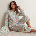 Printed Voile Women's Cropped Pajama Set - Meadow Song, XL