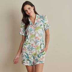 TENCEL™ Modal Jersey Knit Women's Short Set - Peacock, XS