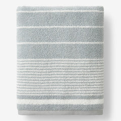 Plush Spa Stripe Bath Sheet - Light Seaspray