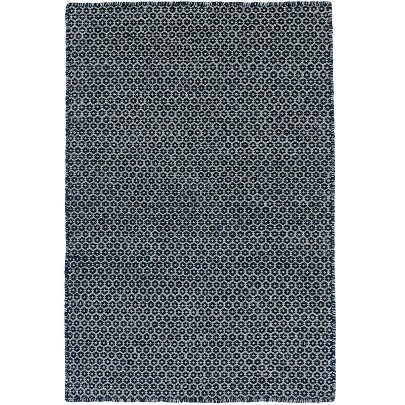 Honeycomb Handwoven Wool Rug -  Indigo, 2' x 3'