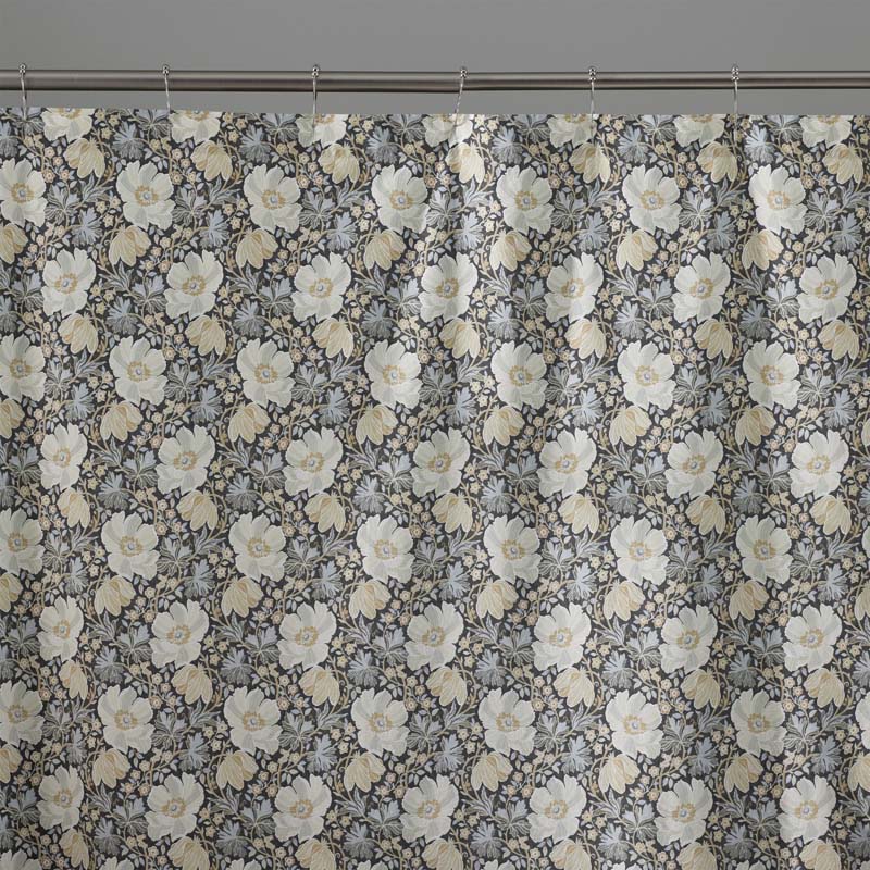 Tapestry Floral Garment Washed Cotton Percale Shower Curtain - Ivory Multi