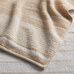 Plush Spa Stripe 6-Piece Bath Set - Light Antique Beige