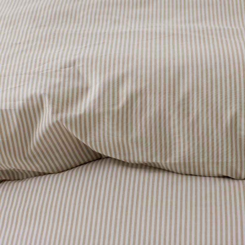 Classic Stripes and Plaids Cool Yarn-Dyed Cotton Percale Pillowcase Set - Stripe Tan, King