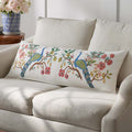 Peacock Decorative Lumbar Pillow Cover - Ivory