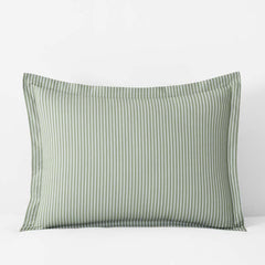 Tira Floral Classic Cool Cotton Percale Sham - Stripe Green, King