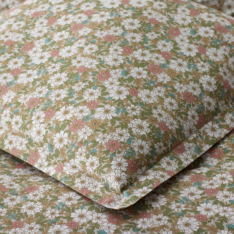 Julienne Classic Cool Cotton Percale Sham - Floral Beige, Standard