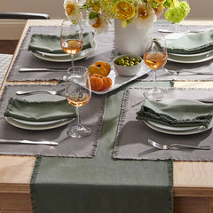 Solid Fringe Placemats, Set of 4 - Stone