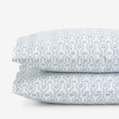 Tira Floral Classic Cool Cotton Percale Pillowcase Set - Flower Blue, King