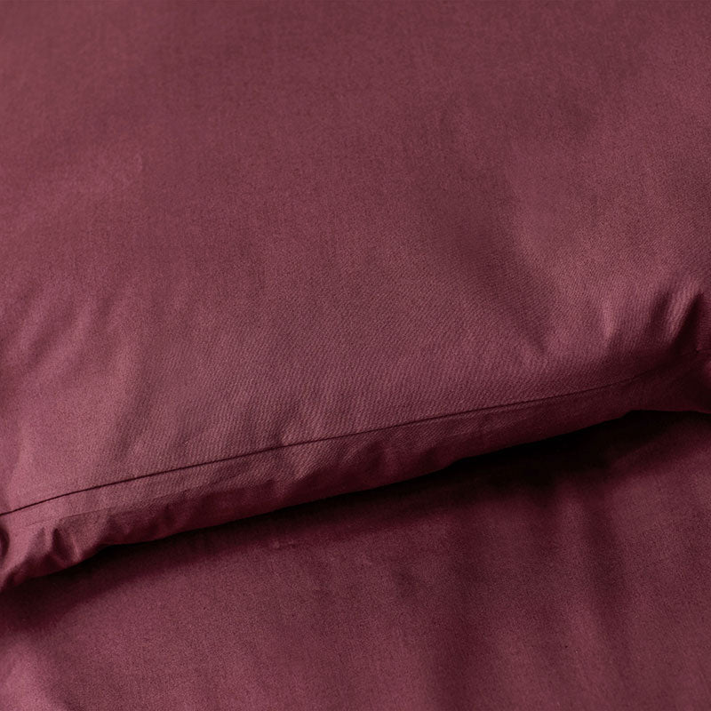 Classic Cool Cotton Percale Deep Pocket Flat Bed Sheet - Plum, King