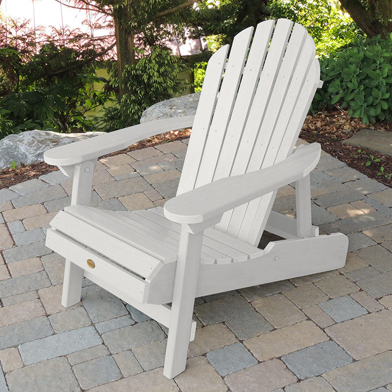 Folding and Reclining Adirondack Chair - White