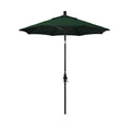 Round Outdoor Patio Umbrella, Fiberglass with Twist Tilt - Bronze Finish, Forest Green, 7.5'