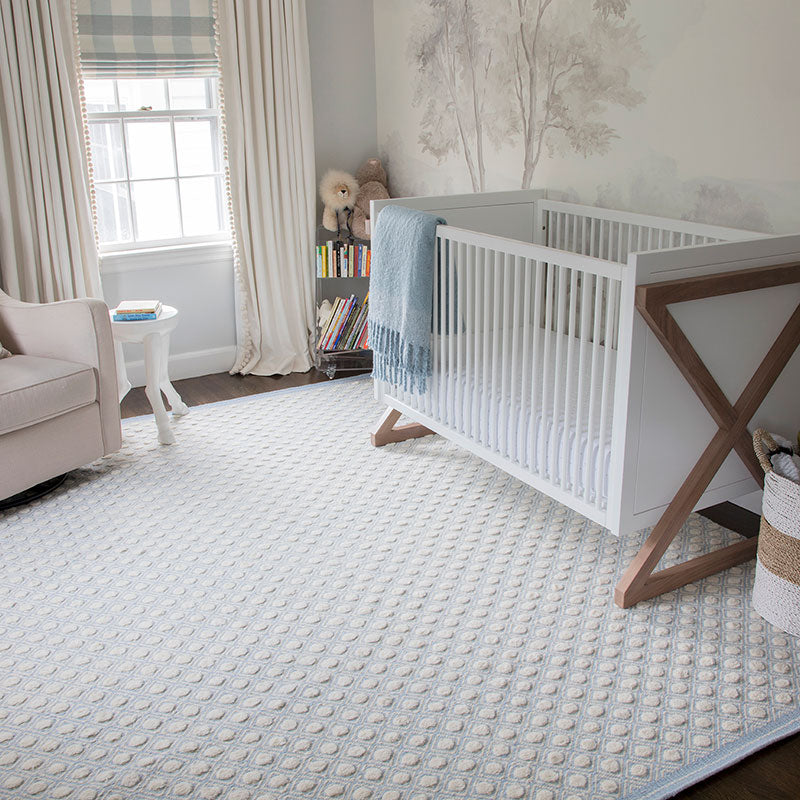 Dot Handwoven Wool Rug - Blue, 7' 6" x 9' 6"