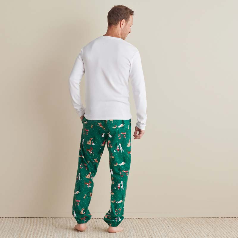 Family Flannel Men's Jogger Pants Pajama Set - Holiday Pups, XXL