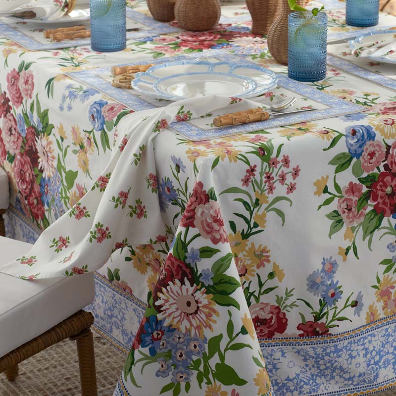 Garden Floral Cotton Tablecloth - Natures Bouquet, 70 in. x 90 in.