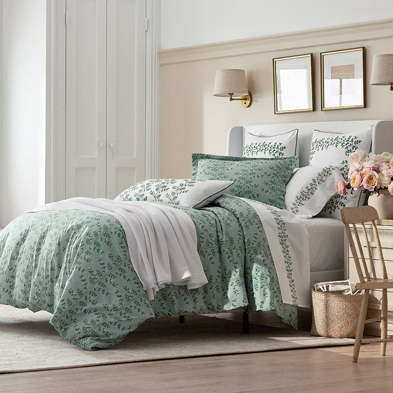 Climbing Vines Classic Cool Cotton Percale Sham - Sage Green, Euro