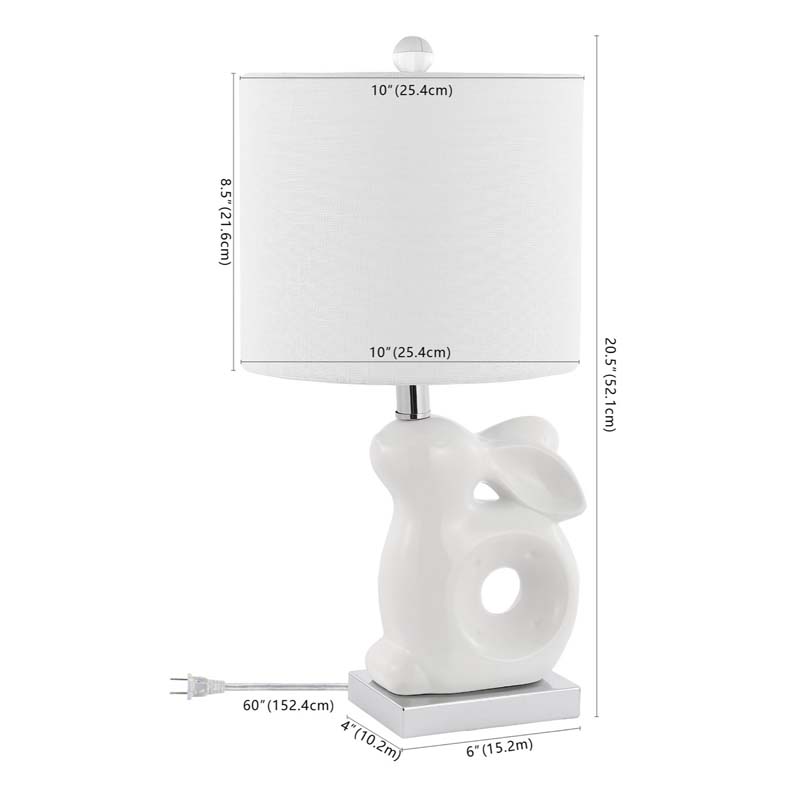 Ceramic Animal Table Lamp - White, Bunny