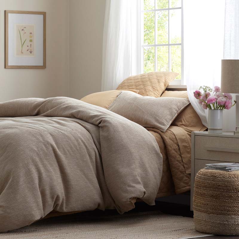 Mini Waffle Duvet Cover - Wheat, King/Cal. King