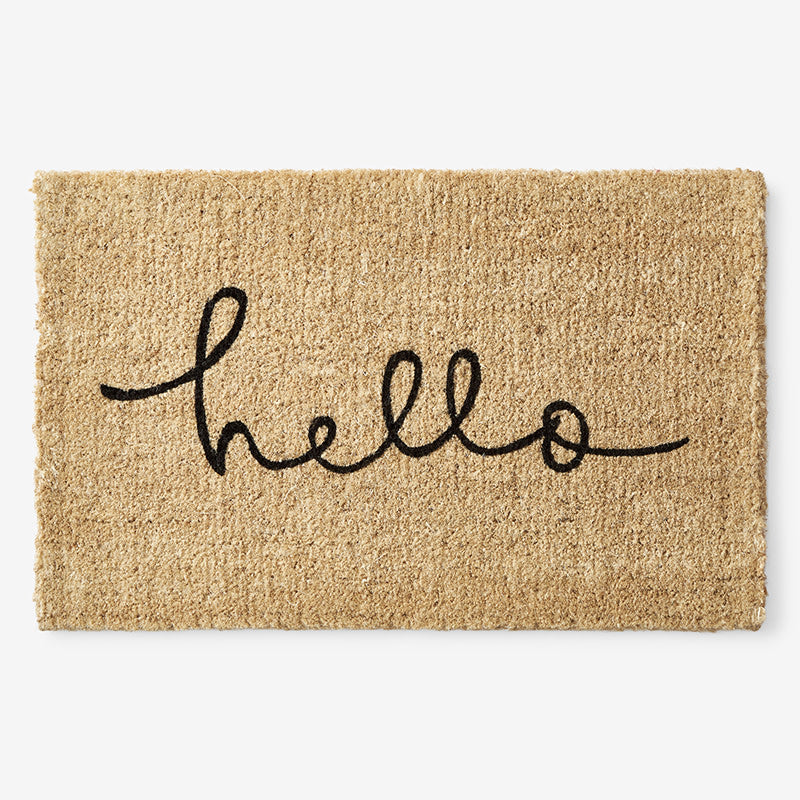 Hello Coir Doormat - Natural, 18 in. x 30 in.