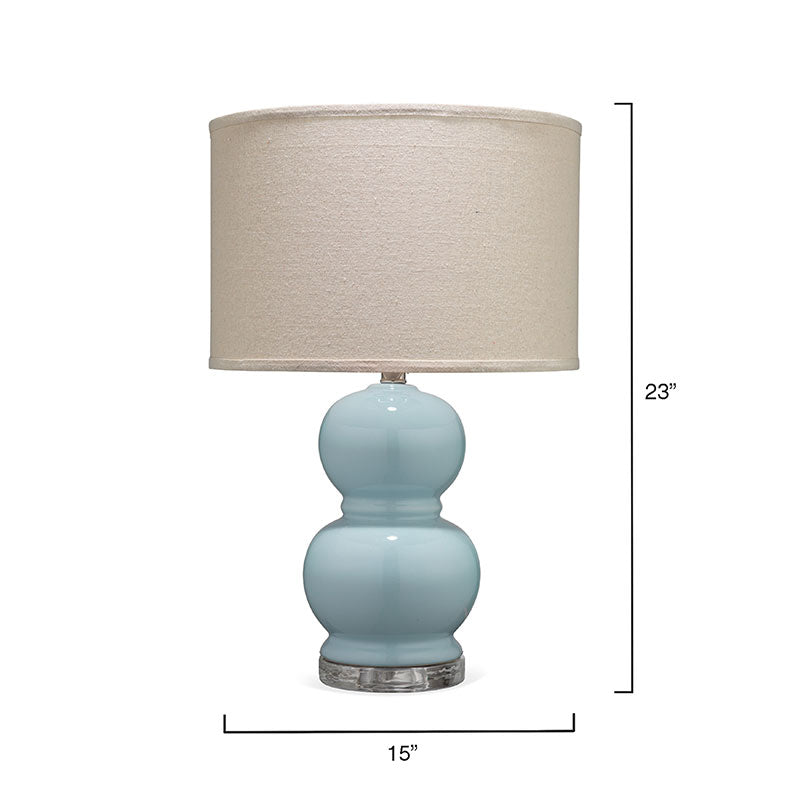 Handblown Glass Globe Table Lamp - Lightblue
