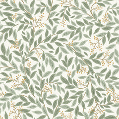 Willowberry Traditional Wallpaper - Sage White, Swatch
