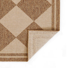 Diamond Checkered Outdoor Rug -  Natural, 8' x 10'